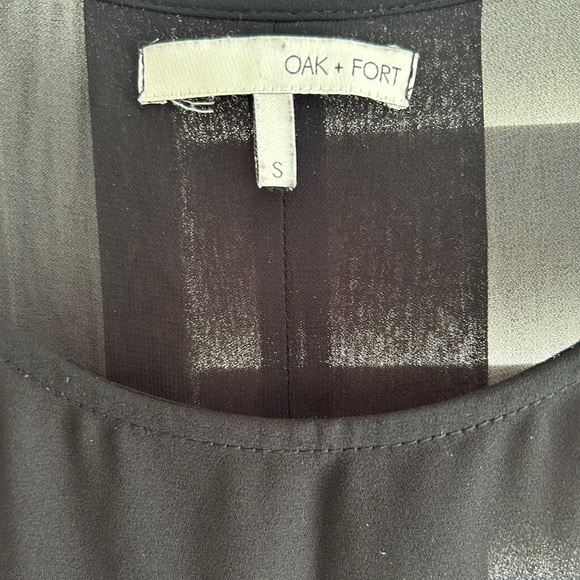 Oak + Fort Sheer Black High Low Sleeveless Dress - Size Small - Picture 5 of 8